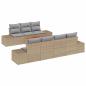 Preview: 8-teiliges Garten Sofa Set mit Kissen Beige Poly Rattan Akazie