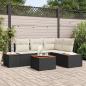 Preview: ARDEBO.de - 5-teiliges Garten-Sofa-Set mit Kissen Schwarz Poly-Rattan Akazie