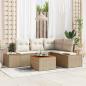Preview: ARDEBO.de - 5-teiliges Garten-Sofa-Set mit Kissen Beige Poly-Rattan Akazie