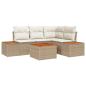 Preview: 5-teiliges Garten-Sofa-Set mit Kissen Beige Poly-Rattan Akazie