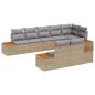 Preview: Gartensofa-set mit Kissen 8 pcs Beige Poly Rattan