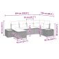 Preview: 6-teiliges Garten Sofa Set mit Kissen Schwarz Poly Rattan Akazie