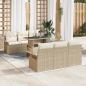 Preview: ARDEBO.de - 7-teiliges Garten-Sofa-Set mit Kissen Beige Polyrattan