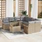 Preview: ARDEBO.de - 9-teiliges Garten Sofa Set mit Kissen Beige Poly Rattan