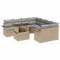 Preview: 9-teiliges Garten Sofa Set mit Kissen Beige Poly Rattan