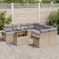 Preview: 9-teiliges Garten Sofa Set mit Kissen Beige Poly Rattan
