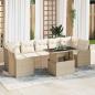 Preview: ARDEBO.de - 8-teiliges Garten Sofa Set mit Kissen Beige Poly Rattan, 2-Sitzer Garten Sofa mit Kissen Beige Poly Rattan