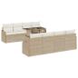 Preview: 9-teiliges Garten Sofa Set mit Kissen Beige Poly Rattan, 2-Sitzer Garten Sofa mit Kissen Beige Poly Rattan