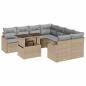 Preview: 9-teiliges Garten Sofa Set mit Kissen Beige Poly Rattan, 2-Sitzer Garten Sofa mit Kissen Beige Poly Rattan