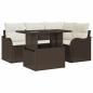 Preview: Outdoortisch-Set mit Kissen 5 pcs Braun Poly Rattan