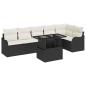 Preview: Sofa Set mit Kissen 7 pcs Schwarz Poly Rattan
