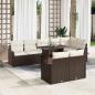 Preview: ARDEBO.de - 9-teiliges Garten Sofa Set mit Kissen Braun Poly Rattan, 2-Sitzer Garten Sofa mit Kissen Braun Poly Rattan