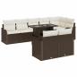 Preview: 9-teiliges Garten Sofa Set mit Kissen Braun Poly Rattan, 2-Sitzer Garten Sofa mit Kissen Braun Poly Rattan