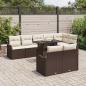 Preview: 9-teiliges Garten Sofa Set mit Kissen Braun Poly Rattan, 2-Sitzer Garten Sofa mit Kissen Braun Poly Rattan
