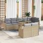 Preview: ARDEBO.de - 9-teiliges Garten-Sofa-Set mit Kissen Beige Poly Rattan, 2-Sitzer-Garten-Sofa mit Kissen Beige Poly Rattan