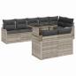 Preview: 9-teiliges Garten Sofa Set mit Kissen Hellgrau Poly Rattan, 2-Sitzer Garten Sofa mit Kissen Hellgrau Poly Rattan