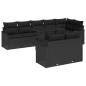 Preview: 9-teiliges Garten-Sofa-Set mit Kissen Schwarz Poly-Rattan, 2-Personen Garten-Sofa mit Kissen Schwarz Poly-Rattan
