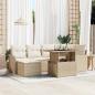 Preview: ARDEBO.de - 7-teiliges Garten Sofa Set mit Kissen Beige Poly Rattan, 2-Sitzer Garten Sofa mit Kissen Beige Poly Rattan