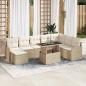 Preview: ARDEBO.de - Garten-Sofa-Set mit Kissen 9 pcs Beige Poly Rattan