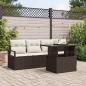 Preview: ARDEBO.de - 5-teiliges Garten-Sofa-Set mit Kissen Braun Poly-Rattan, 2-Sitzer Garten-Sofa mit Kissen Braun Poly-Rattan
