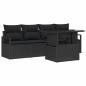 Preview: 5-teiliges Garten-Sofa-Set mit Kissen, Schwarz Poly-Rattan, 2-Sitzer Garten-Sofa mit Kissen, Schwarz Poly-Rattan