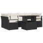Preview: Gartensofa-set mit Speicher 7 pcs Schwarz Poly-Rattan
