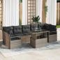 Preview: ARDEBO.de - 8-teiliges Garten-Sofa-Set mit Kissen Grau Poly Rattan, 2-Sitzer Garten-Sofa mit Kissen Grau Poly Rattan