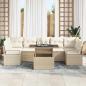 Preview: ARDEBO.de - 8-teiliges Garten-Sofa-Set mit Kissen Beige Poly-Rattan, 2-Sitzer Garten-Sofa mit Kissen Beige Poly-Rattan