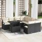 Preview: ARDEBO.de - 9-teiliges Garten-Sofa-Set mit Kissen Schwarz Poly Rattan, 2-Sitzer Garten-Sofa mit Kissen Schwarz Poly Rattan