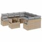 Preview: Garten-Sofa-Set mit Kissen 9 pcs Beige und Hellgrau Poly-Rattan