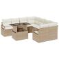 Preview: 9-teiliges Garten Sofa Set mit Kissen Beige Poly Rattan, 2-Sitzer Garten Sofa mit Kissen Beige Poly Rattan