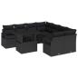 Preview: 9-teiliges Garten Sofa Set mit Kissen Schwarz Poly-Rattan, 2-Sitzer Garten Sofa mit Kissen Schwarz Poly-Rattan
