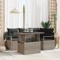 Preview: ARDEBO.de - 5-teiliges graues Garten Sofa Set mit Kissen Poly Rattan, 2-Sitzer graues Garten Sofa mit Kissen Poly Rattan