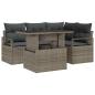 Preview: 5-teiliges graues Garten Sofa Set mit Kissen Poly Rattan, 2-Sitzer graues Garten Sofa mit Kissen Poly Rattan