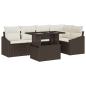 Preview: Garten-Sofa-Set mit Kissen mit Speicher 6 pcs Braun und Creme