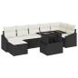 Preview: 8-teiliges Garten-Sofa-Set mit Kissen in Schwarz Poly Rattan