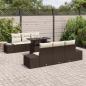 Preview: 7-teiliges Garten-Sofa-Set mit Kissen Braun Poly-Rattan