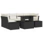 Preview: 7-teiliges Garten Sofa Set mit Kissen Schwarz Poly-Rattan