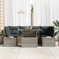 Preview: 7-teiliges Garten Sofa Set mit Kissen Grau Poly Rattan