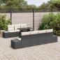 Preview: 8-teiliges Garten Sofa Set mit Kissen Schwarz Poly Rattan