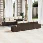 Preview: ARDEBO.de - 9-teiliges Garten Sofa Set mit Kissen Braun Poly Rattan