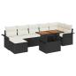 Preview: Gartensofa-set mit Kissen 8 pcs Schwarz und Creme Poly-Rattan