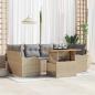 Preview: ARDEBO.de - Garten-Sofa-Set 7 stk. Beige und Hellgrau