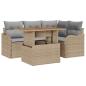 Preview: 5-teiliges Garten Sofa Set mit Kissen Beige Poly Rattan Akazie, 2-Sitzer Garten Sofa mit Kissen Beige Poly Rattan