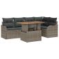 Preview: 6-teiliges Garten Sofa Set mit Kissen in Grau aus Poly Rattan, 2-Sitzer Garten Sofa mit Kissen in Grau aus Poly Rattan