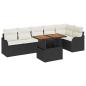 Preview: Garten-Sofa-Set mit Kissen 7 pcs Schwarz und Creme