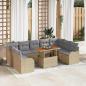 Preview: ARDEBO.de - Garten-Sofa-Set 10 Stk. 9-Sitzanzahl Beige und Hellgrau