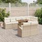 Preview: 9-teiliges Garten Esszimmer Set mit Kissen Beige Poly Rattan Akazie