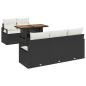 Preview: 6-teiliges Garten-Sofa-Set mit Kissen Schwarzes Poly-Rattan Akazie, 2-Sitzer Garten-Sofa mit Kissen Schwarzes Poly-Rattan