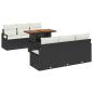 Preview: 7-teiliges Garten-Sofa-Set mit Kissen Schwarz Poly Rattan Akazie, 2-Sitzer Garten-Sofa mit Kissen Schwarz Poly Rattan